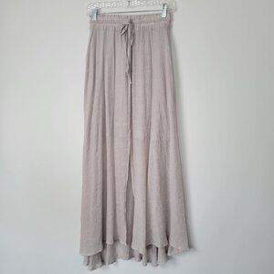 Sweet Lovely by Jen Leaps and Bounds Slit Maxi Light Khaki Beige Size Medium